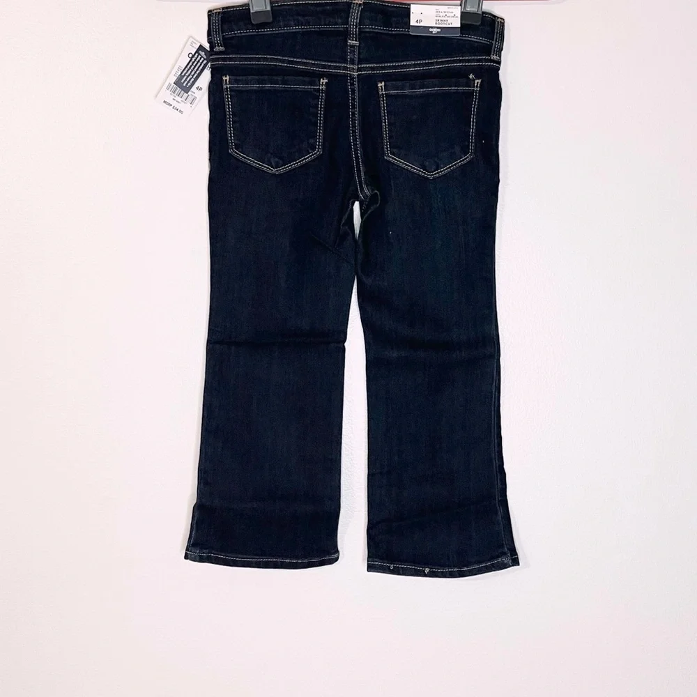 OshKosh Bgosh Skinny Bootcut Dark Denim Adjustable Waist Jeans Girls Size 4P
